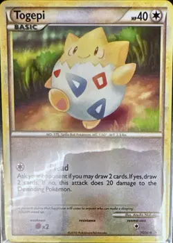 Togepi 70/90 Common HGSS Undaunted Pokemon Lightly Played - Image 1