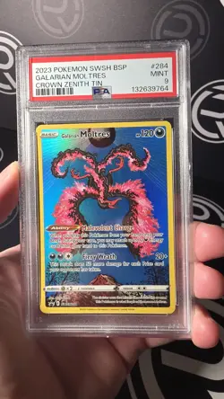 2023 POKEMON SWSH BLACK STAR PROMO CROWN ZENITH MOLTRES PSA 9 - Image 1