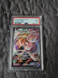 Pokemon Fusion Strike Mew VMAX 114/264 Full Art Holo Ultra Rare PSA 9 - Image 1