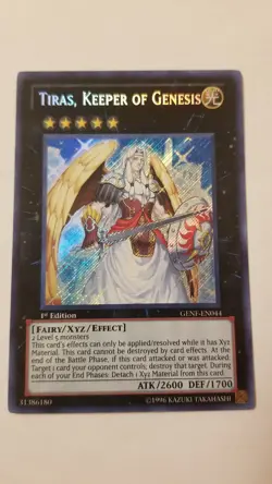 Yugioh! Tiras, Keeper of Genesis GENF-EN044 1st Edition Secret Rare LP - Image 1