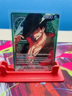One Piece OP14 The Azure Sea’s Seven - Dracule Mihawk OP14-020 Leader Alt Art - Image 1