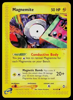 Pokemon Card - Magnemite Aquapolis 091/147 Common - Image 1