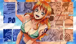 One Piece CCG NAMI Hot Waifu Oppai Gaming Game Playmat Mat Game Desk Playmat Mat - Image 1