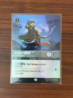 DISNEY LORCANA FABLED DIAMOND EPIC ROBIN HOOD CAPABLE FIGHTER 220/204 - Image 1