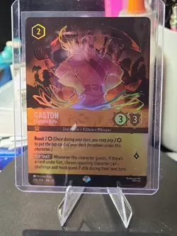 Gaston-Frightful Bully EPIC 206/204 HOLOFOIL Whispers in the Well Disney Lorcana - Image 1