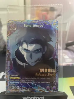 Union Arena Sung Jinwoo Release Event Winner Card Solo Leveling 016 Foil SEALED - Image 1