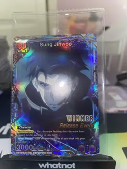Union Arena Sung Jinwoo Release Event Winner Card Solo Leveling 016 Foil SEALED - Image 2