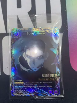 Union Arena Sung Jinwoo Release Event Winner Card Solo Leveling 016 Foil SEALED - Image 4