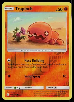 Pokemon Card Cosmic Eclipse Trapinch 107/236 Common Reverse Holo - Image 1