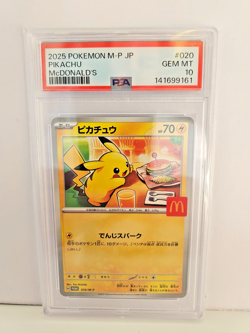 PSA 10 Pikachu 020/M-P – McDonald’s Promo – Japanese Pokemon Card - 'Burgerchu' - Image 1