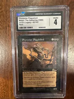 Magic the Gathering Phyrexian Plaguelord (62/143) Urza's Legacy MP CGC 4 VG/EX - Image 1