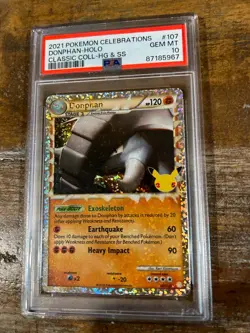 POKEMON 2021 2 Celebrations Classic Coll DONPHAN HG & SS #107 PSA 10 Gem Holo 2 - Image 1