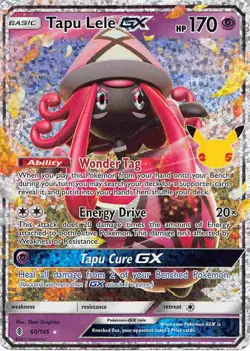 Tapu Lele GX 60/145 Celebrations: Classic Collection Pokemon NM - Image 1