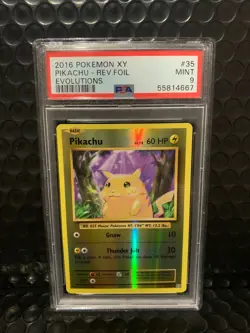Pikachu 2016 Pokemon XY Evolutions Reverse Holo Foil 35 PSA 9 MINT - Image 1