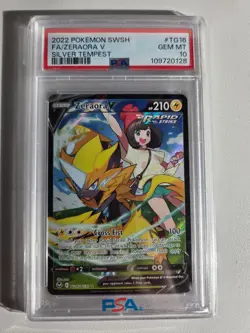 2022 Pokemon | Zeraora V Trainer Gallery SWSH Silver Tempest TG16/TG30 PSA 10 - Image 1