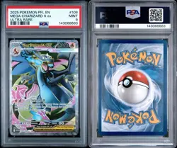 Mega Charizard X ex 109/094 PSA 9 Ultra Rare 2025 Pokemon Me02 Phantasmal Flames - Image 3