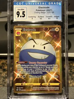 Pokemon TCG CGC 10 (9.5) Chilling Reign Electrode SR 222/198 - Image 1