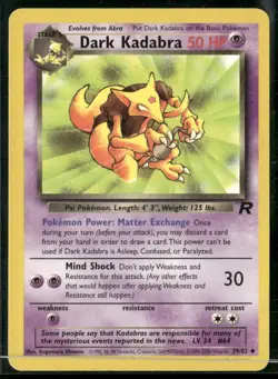 ✰ DARK KADABRA 39/82 UNCOMMON TEAM ROCKET POKEMON ✰ MP - Image 2