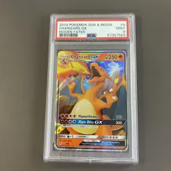 2019 Pokemon Sun & Moon Charizard GX 9/68 Hidden Fates PSA 9 - Image 1
