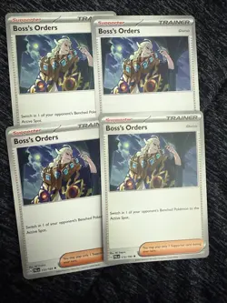 x4 Pokemon Paldea Evolved NON-HOLO 172/193 Boss's Orders DECK EXCLUSIVE - Image 1