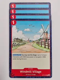 One Piece - 4x OP13-022 Windmill Village - Common - Image 1