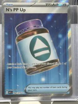 Pokemon N's PP Up Trainer-Item Full Art Foil Rare Card 262/217 - Image 4
