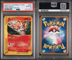 2002 Pokemon Japanese Wind From The Sea 1st Edition Entei #027 Holo Rare PSA 10 - Image 3