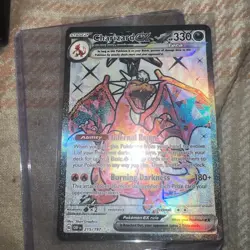 Charizard EX Holo Pokemon Card 215/197 Sv03: Obsidian Flames Mint Condition - Image 1