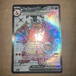 Charizard EX Holo Pokemon Card 215/197 Sv03: Obsidian Flames Mint Condition - Image 3