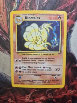 Ninetales 12/102 Holo Unlimited Pokemon Card Base Set 1999 MP - Image 1