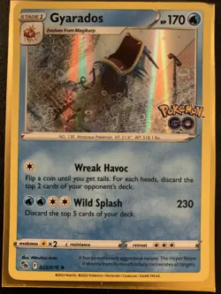 Gyarados Holo 022/078 Pokemon GO Holo Rare Pokemon Card Mint NM - Image 1