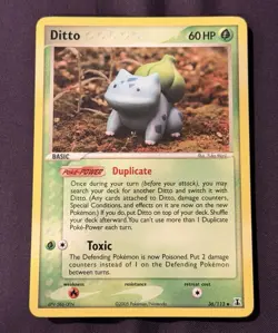 Pokemon Ditto (Bulbasaur) Delta Species Uncommon Regular 36/113 2005 60HP Card - Image 1