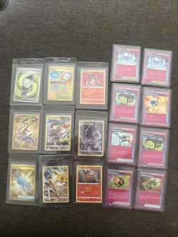 LOT OF 17 POKEMON Radiant Charizard Jolteon Trainer Miraidon HOLO TCG Cards - Image 1