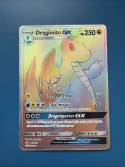 Pokemon TCG Dragonite GX SM156 Rainbow Rare Sun & Moon Promo Card - Image 1