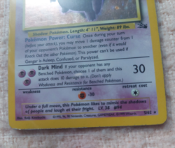 Gengar 5/62 Fossil Set Holo Rare Pokemon Card - Image 4