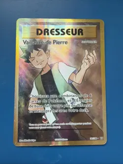 Pokemon TCG Brock's Grit Supporter Trainer Card FULL ART 107/108 - Image 1