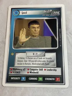 Star Trek CCG 1E WB95 SPOCK Promo Card NEVER PLAYED - Image 1