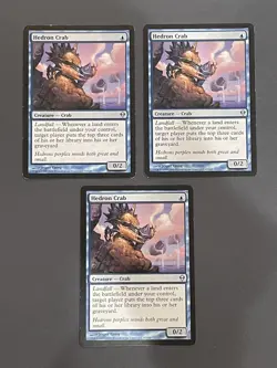 Set of 3 MTG Hedron Crab Magic: The Gathering Zendikar Uncommon #47 x3 - Image 1