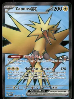 Pokemon Cards Zapdos ex 192/165 151 Ultra Rare NM - Image 1