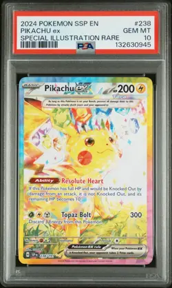 2024 POKEMON SSP EN-SURGING SPARKS SPECIAL ILLUSTRATION RARE PIKACHU EX - PSA 10 - Image 1