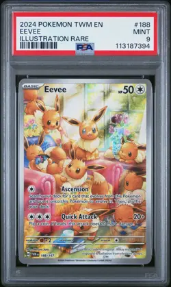 POKEMON PSA 9 MINT Twilight Masquerade Eevee 188/167 IR - Image 1