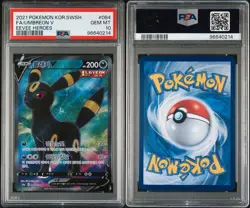 2021 Pokemon Korean SWSH Eevee Heroes Umbreon V #084 Full Art PSA 10 - Image 3