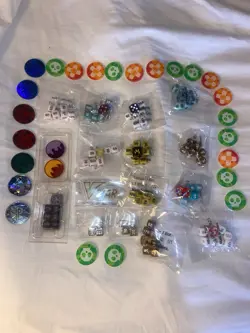 Pokemon TCG Multicolor Plastic D6 CCG Dice, Rowlet Markers Lot - Image 1