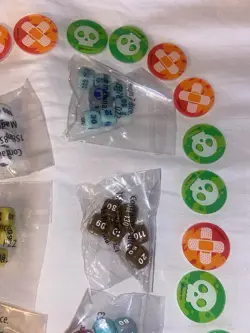 Pokemon TCG Multicolor Plastic D6 CCG Dice, Rowlet Markers Lot - Image 5
