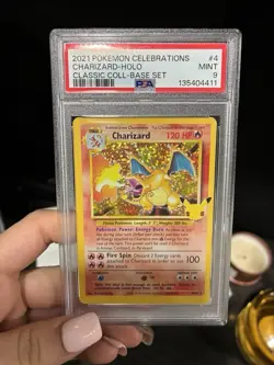 2021 Pokemon Celebrations Classic Base Set #4 Charizard Holo PSA 9 - Image 1