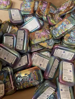 20 PCS BULK EMPTY Pokemon Prismatic evolutions Tins | NO PACKS Coin/Artwork ONLY - Image 1