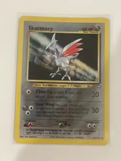 Skarmory Pokemon Card With SWIRL - Holo Rare Neo Genesis 2000 Vintage WOTC - Image 1