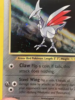 Skarmory Pokemon Card With SWIRL - Holo Rare Neo Genesis 2000 Vintage WOTC - Image 3