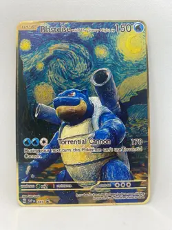 Pokemon "Blastoise with The Starry Night" Metallkarte Geschenk Kind Turtok - Image 1