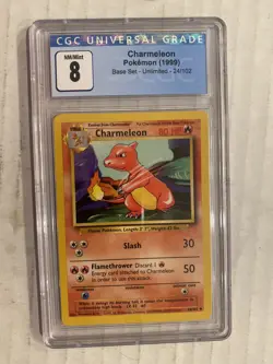 CGC 8 NM/Mint Pokemon Charmeleon 24/102 Base Set Unlimited 1999 Graded - Image 1
